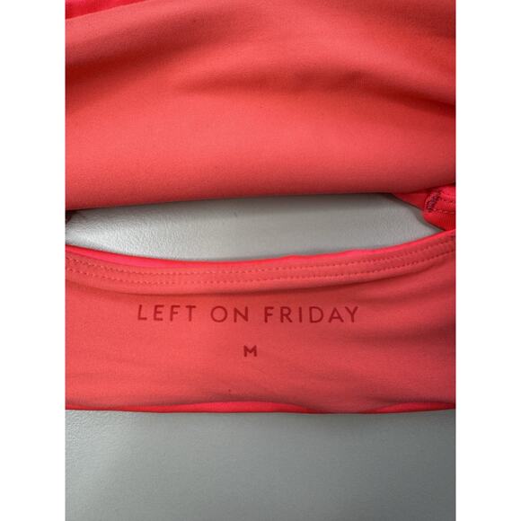 Left On Friday Hi Dive Bikini Swim Top M Neon Red Rescue High Coverage Resort - Picture 6 of 10